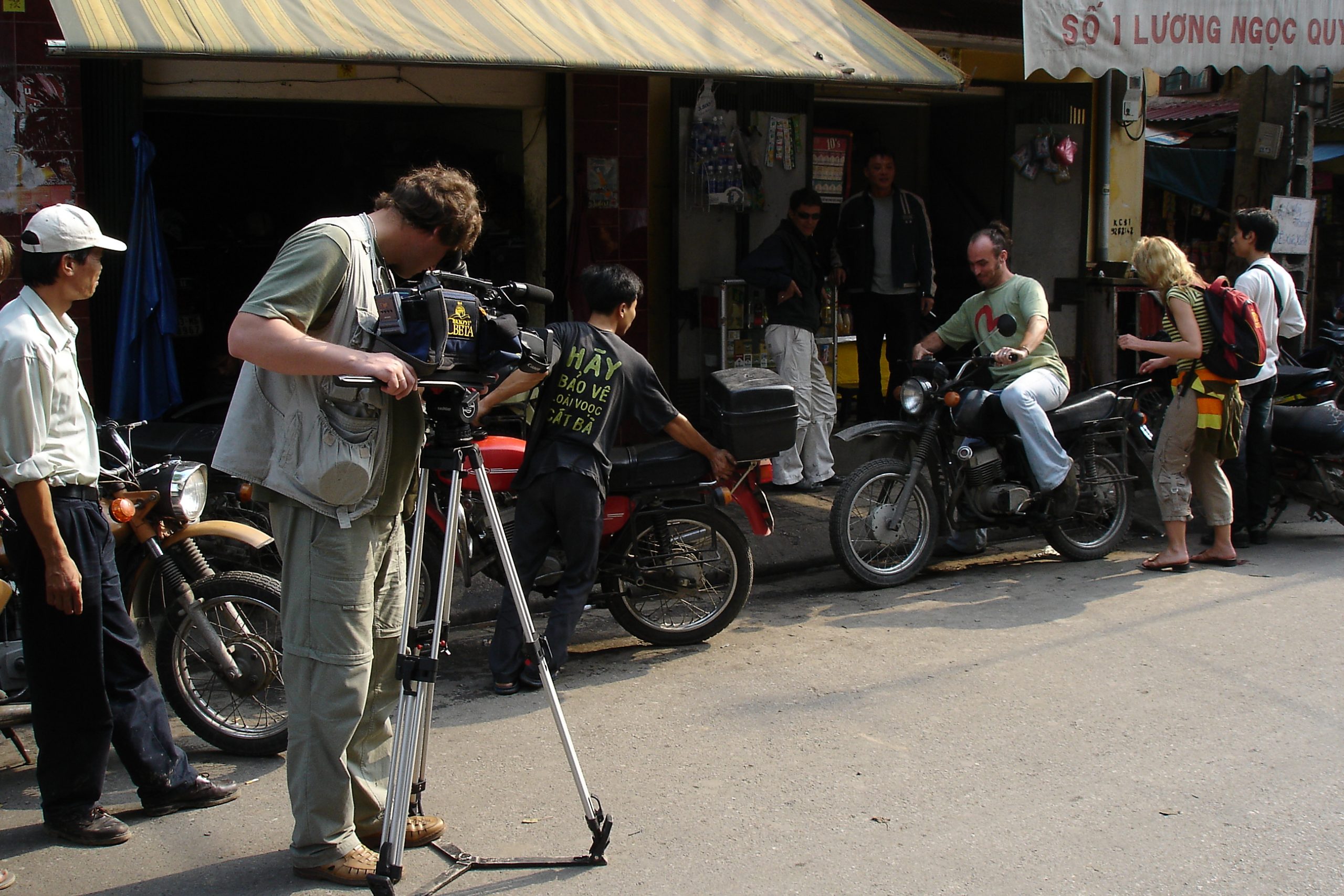 Explore Indochina's Russian friends filming a segment about the Minsk Club