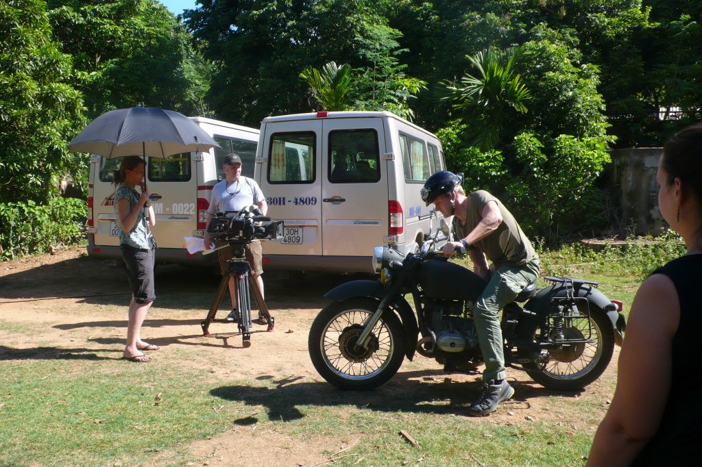 Gordon Ramsay on his Explore Indochina motorcycle in Vietnam