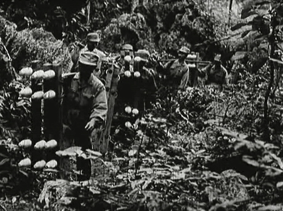 Vietnamese soldiers carrying wires