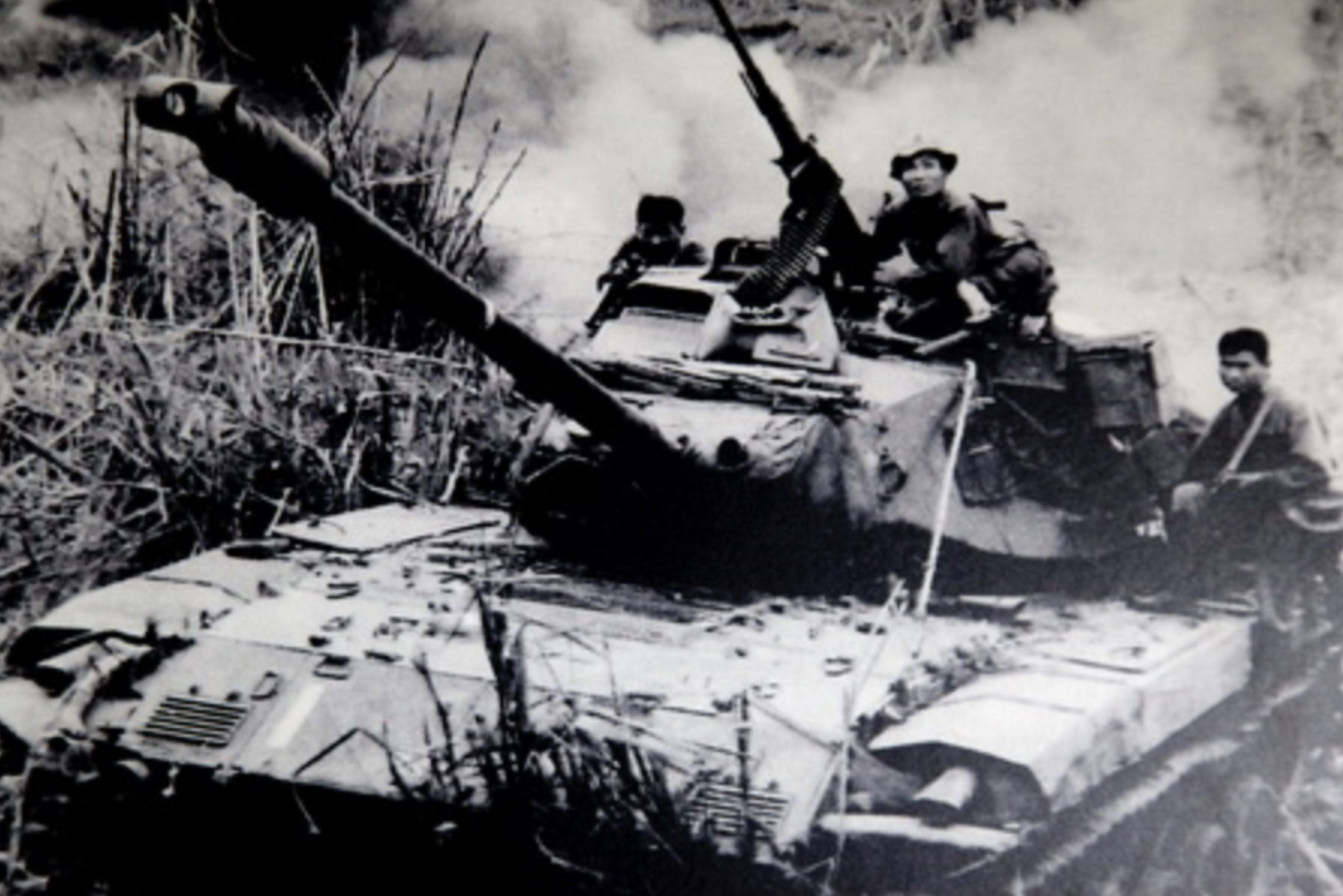 a captured tank in Lam Son
