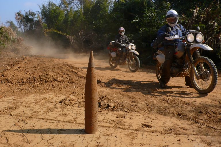 an artillery shell found by road workers while widening the Trail north of Villabury