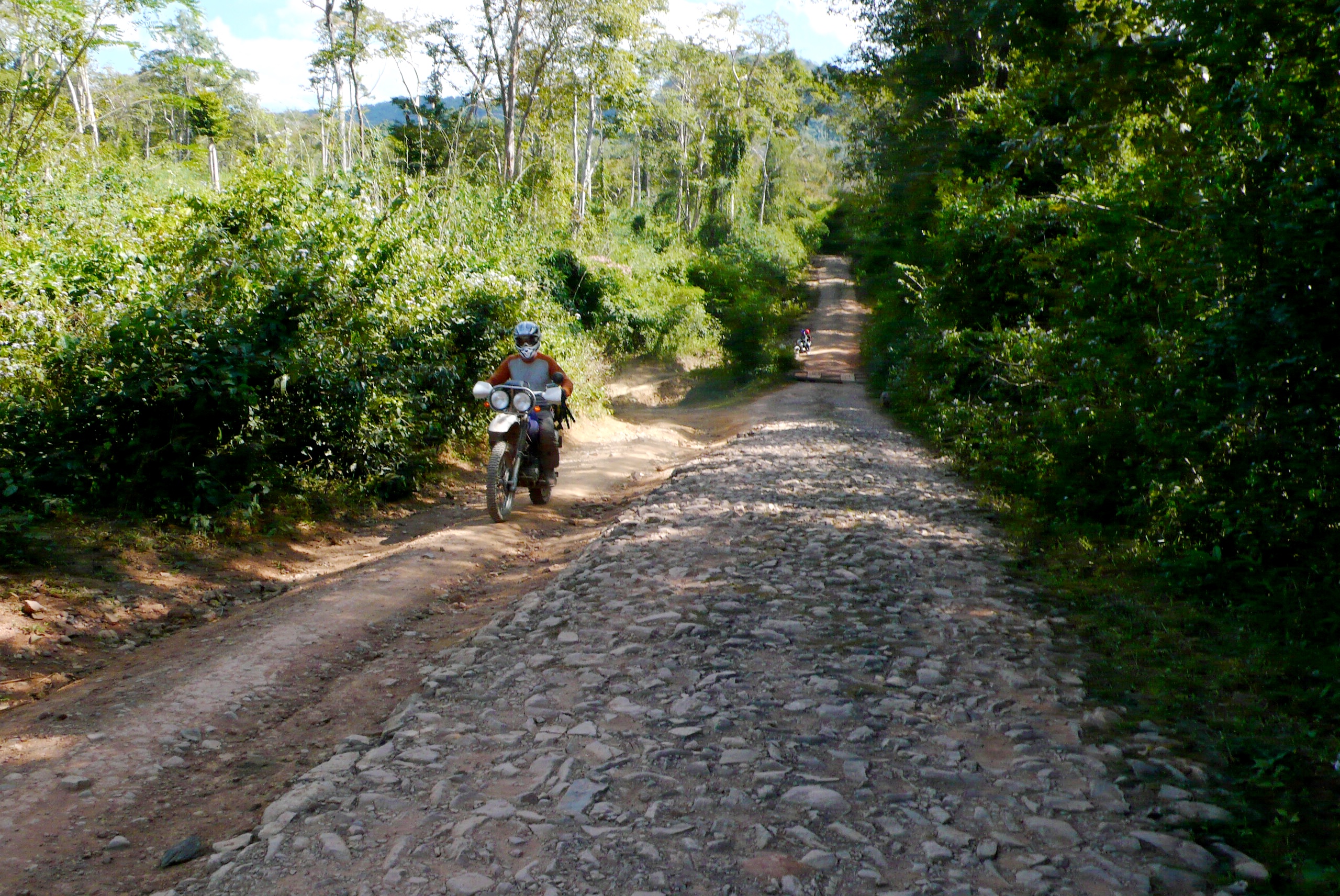 cobblestones on the Ho Chi Minh Trail about to be covered over