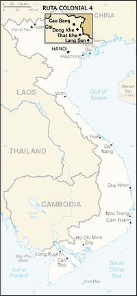 Battle of Route Coloniale 4: map of Vietnam showing the location of Highway 4