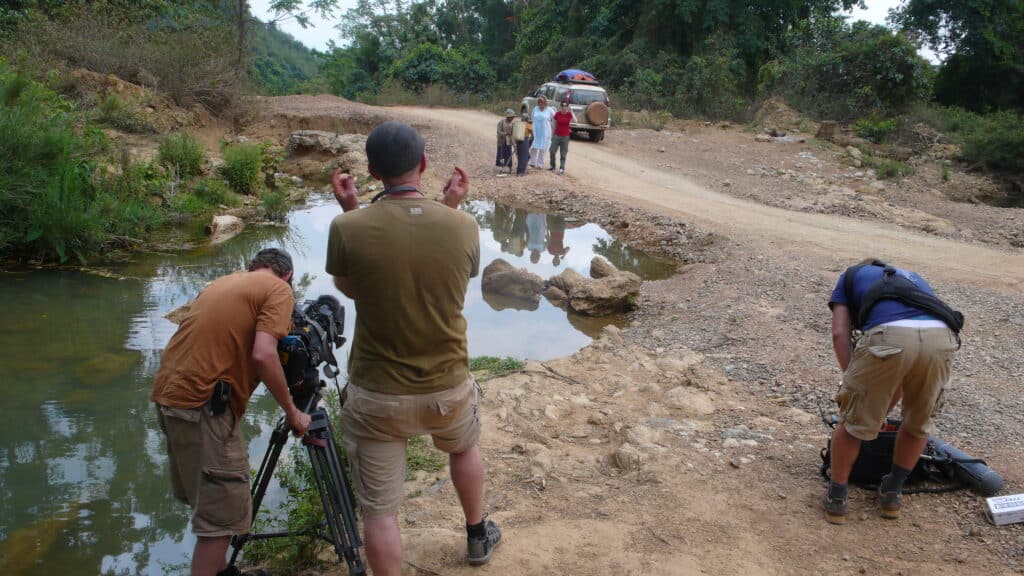 filming for the BBC on the Ho Chi Minh Trail