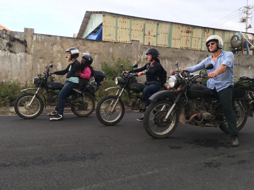 the No Limits crew on their motorcycles
