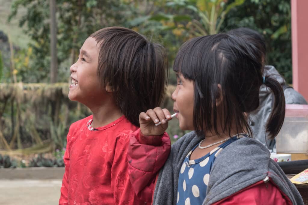 children from the Blue Dragon Children's Foundation smiling
