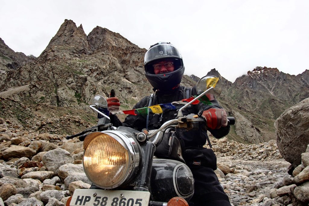 portrait shot of an Explore Indochina rider on a Himalayas motorcycle tour