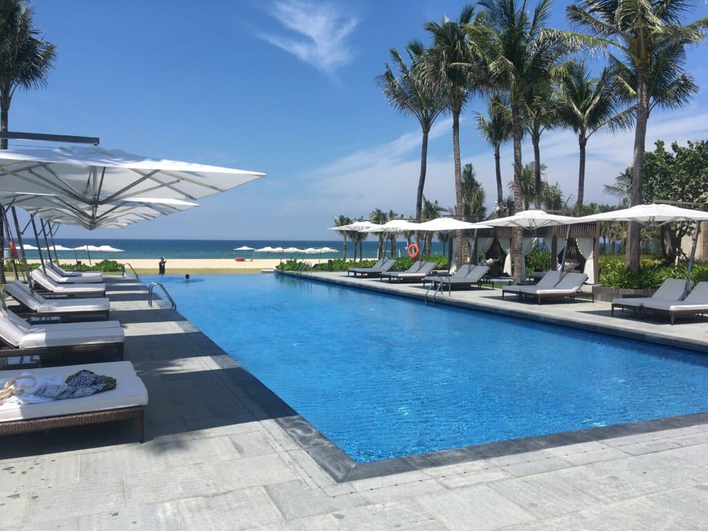 An Explore Indochina motorbike tour of Vietnam ends at a lovely beach resort in Danang