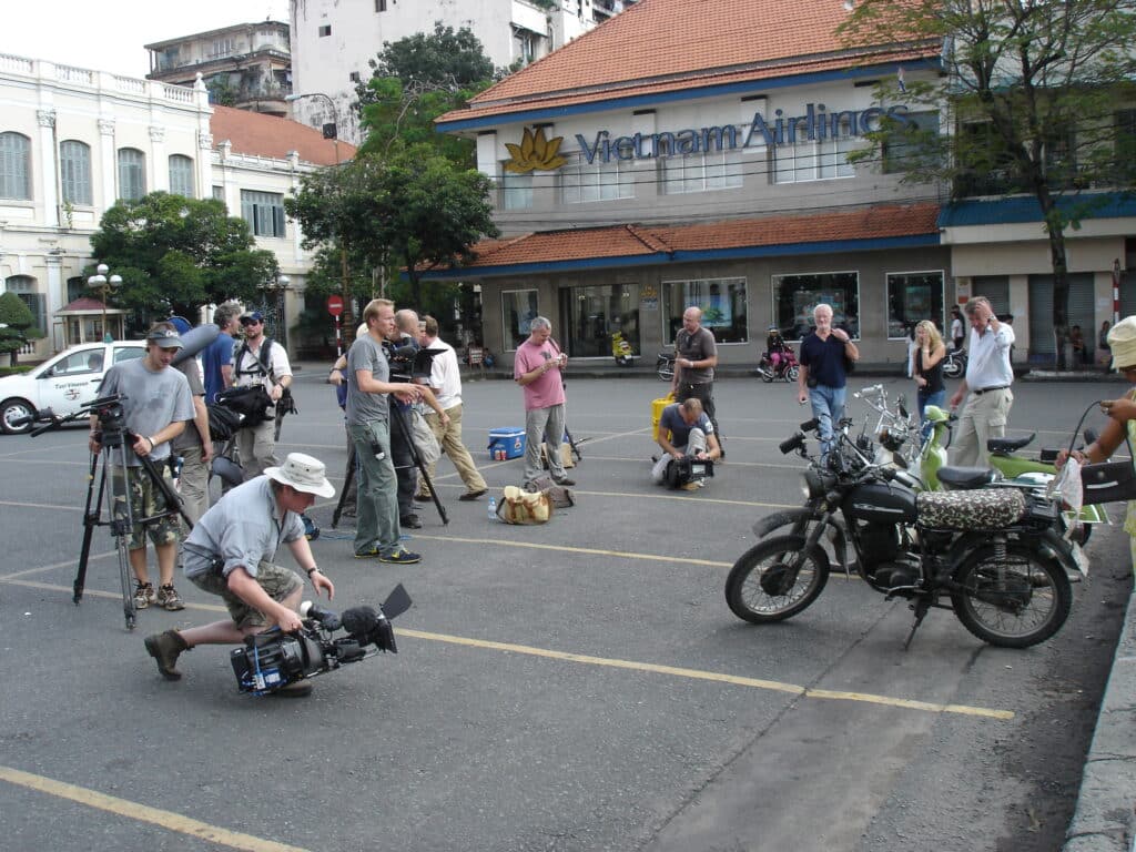 Explore Indochina helps the Top Gear Vietnam Special crew set up in Ho Chi Minh City