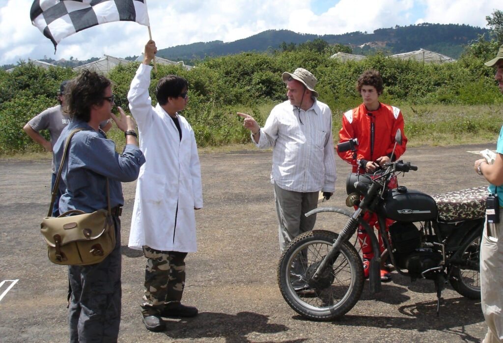 Richard Hammond and the Vietnamese STIG during the filming of the Top Gear Vietnam Special