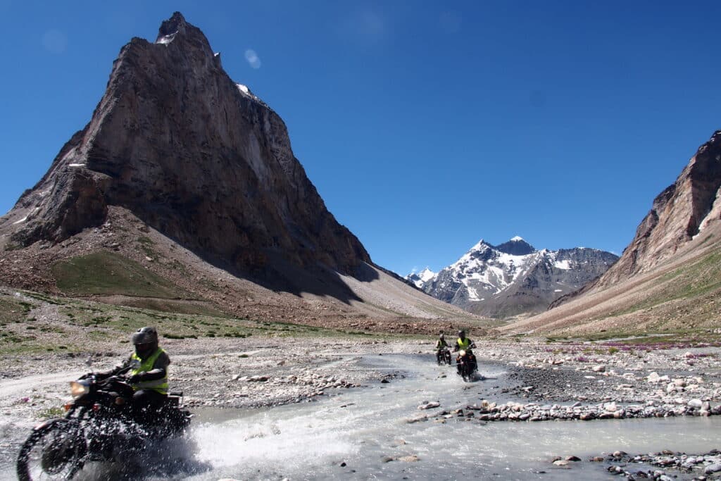 The amazing Gongo Rangion Mountain seen during an Explore Indochina motorbike tour of the Himalayas in India