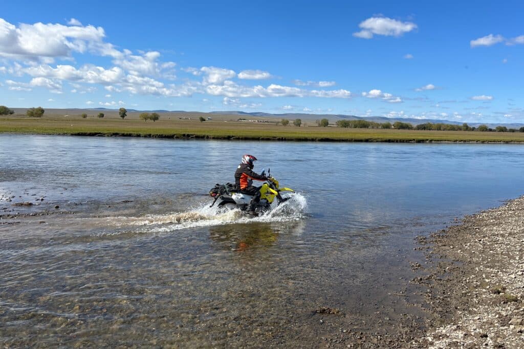 Crossing a river near Binder