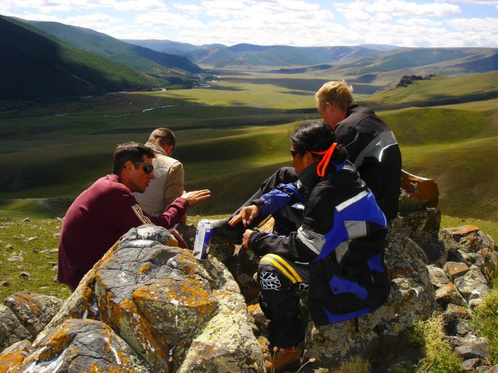 Explore Indochina riders near Zuun Nuur Lake in Mongolia