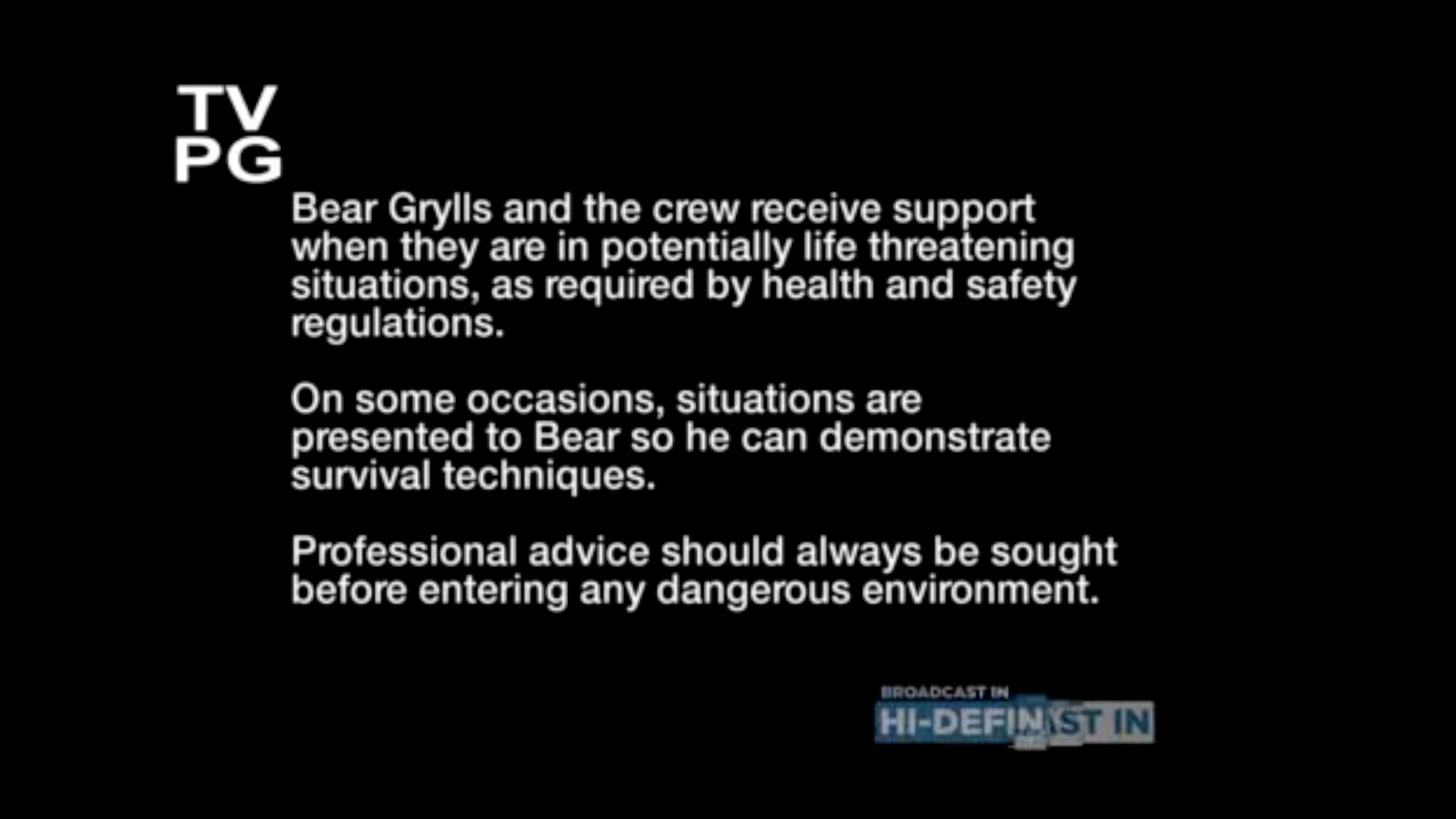 Bear Grylls Health and Safety
