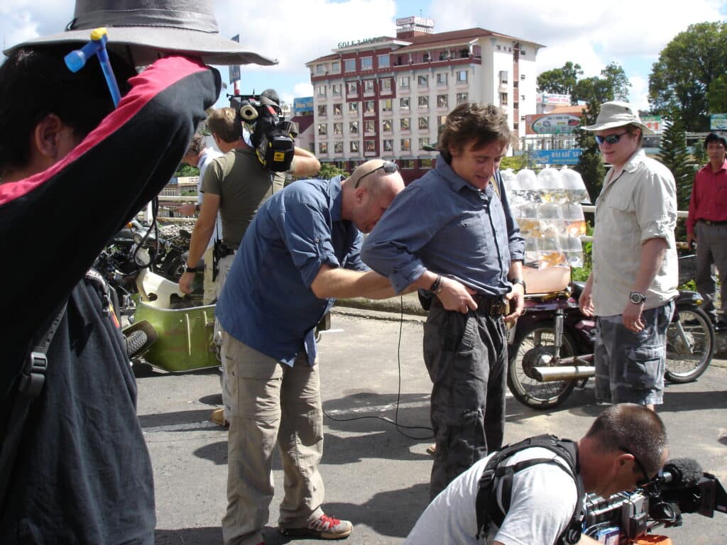 Prepping the bikes for the Top Gear Vietnam Special