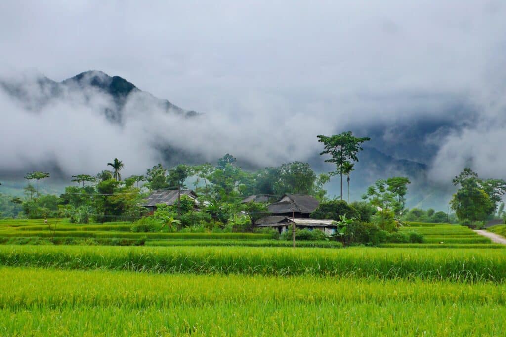 Peaceful village seen on an Explore Indochina motorcycle tour in Vietnam
